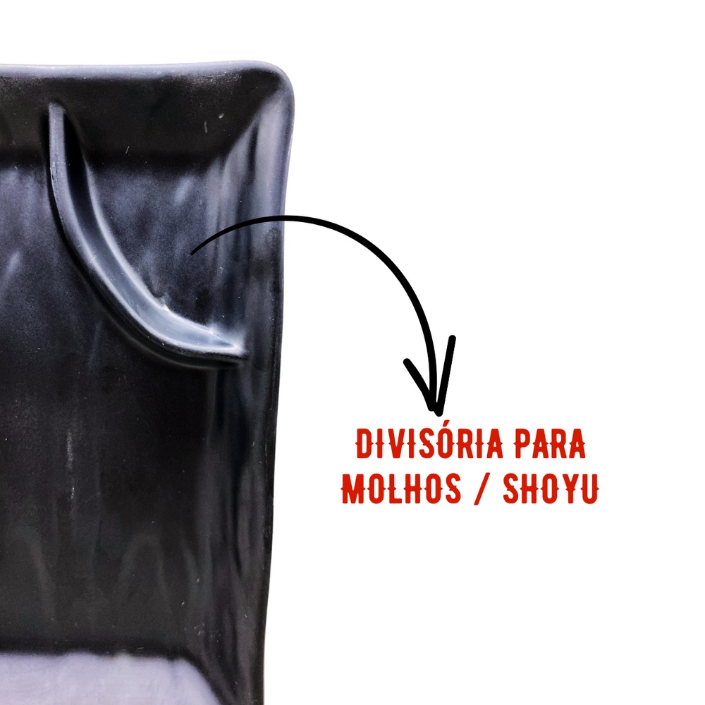 Prato preto porta shoyu Melamina - A Gourmet