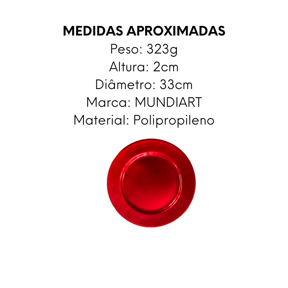 Sousplat Redondo Vermelho - A Gourmet