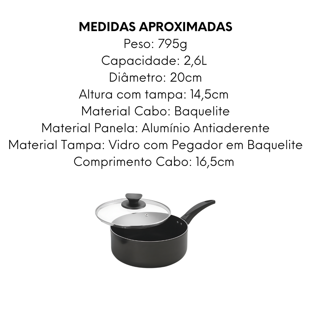 Panela Premium Antiaderente N20 - A Gourmet