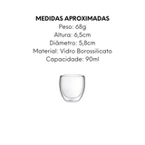 Conjunto Com 2 Copos 90ml de Vidro Borossilicato - A Gourmet
