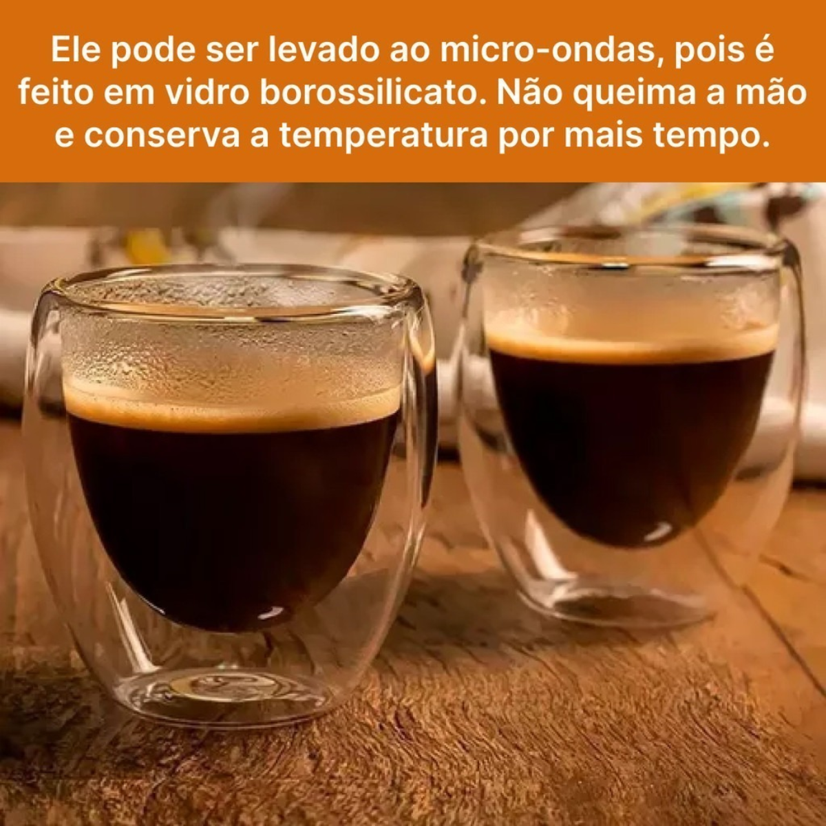 Conjunto Com 2 Copos 90ml de Vidro Borossilicato - A Gourmet