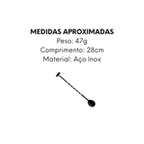 Colher Bailarina Preto 28cm de Aço inox - A Gourmet