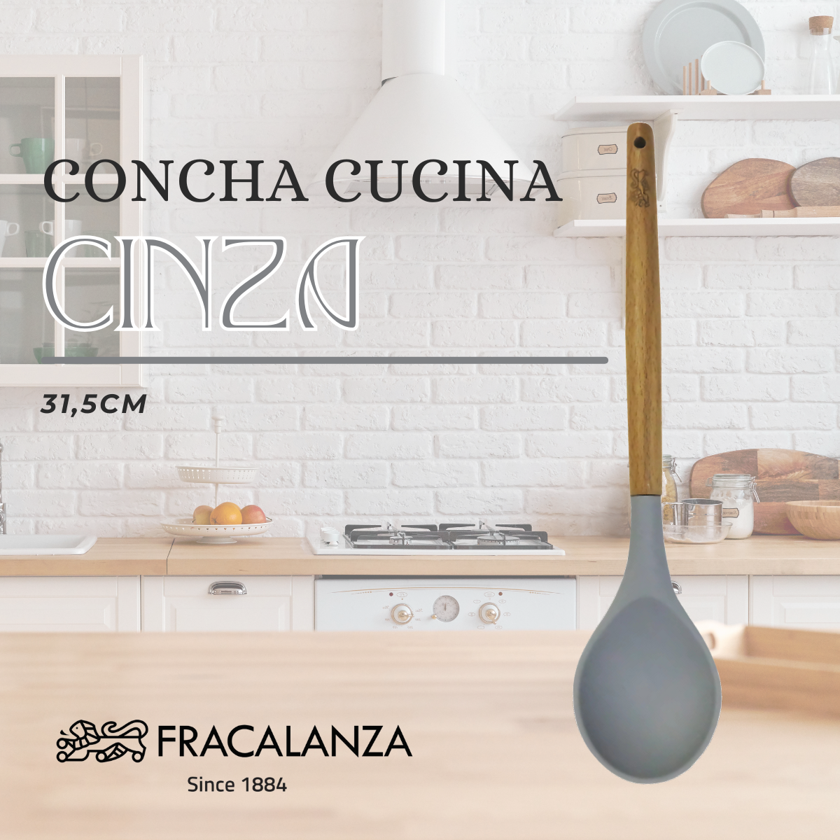 Colher Silicone Cabo Madeira Fracalanza