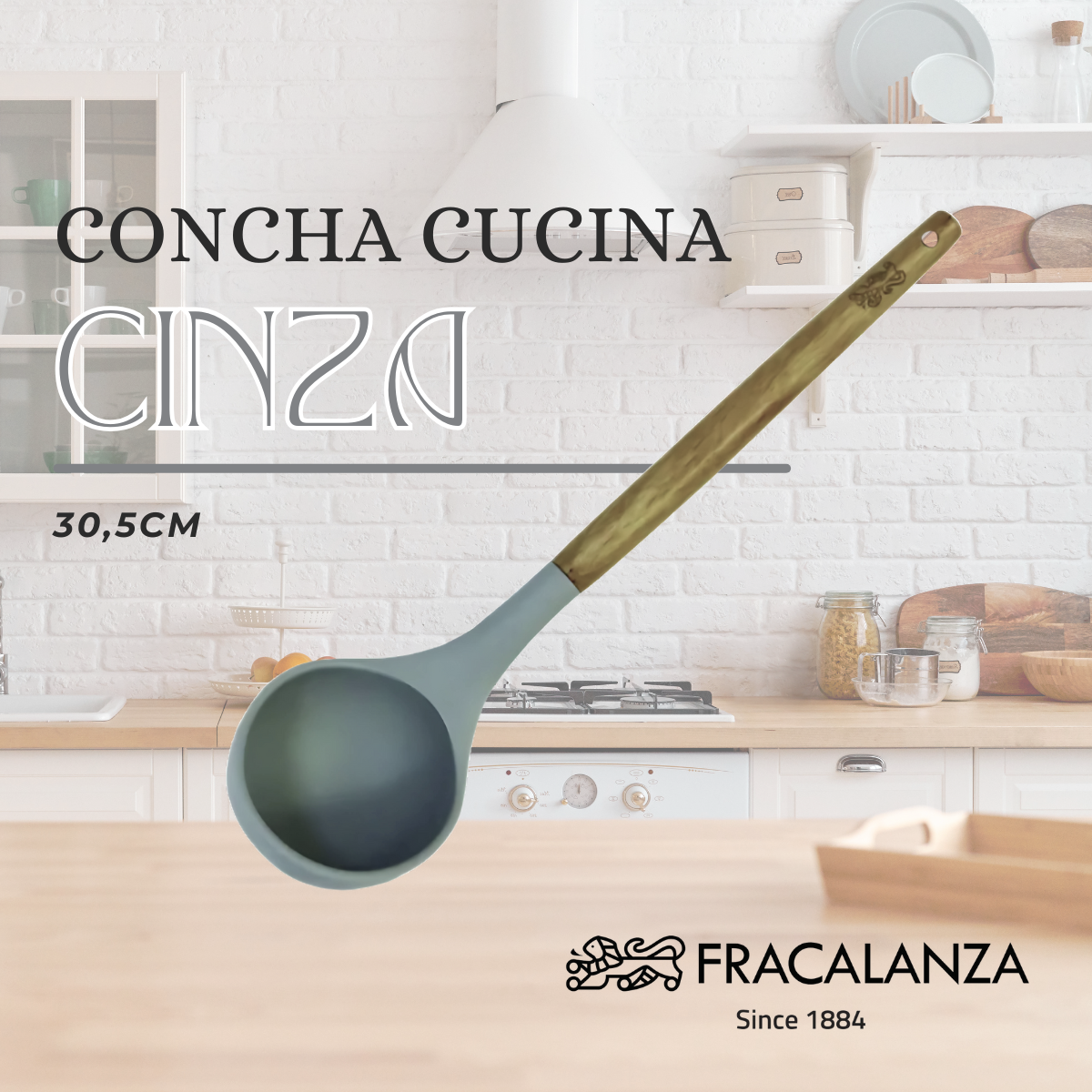 Concha Silicone Cabo Madeira Fracalanza