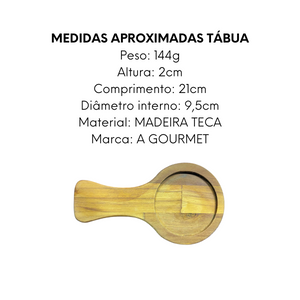 Tabua de Madeira Teca 21cm A Gourmet