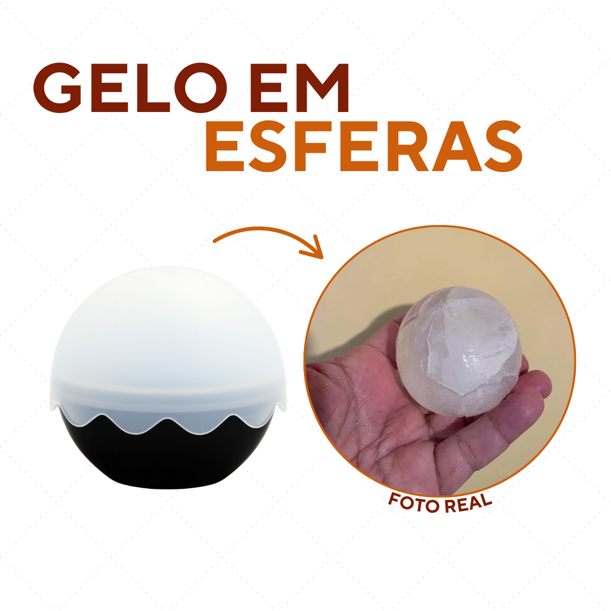 Forma de Gelo Esfera Drink