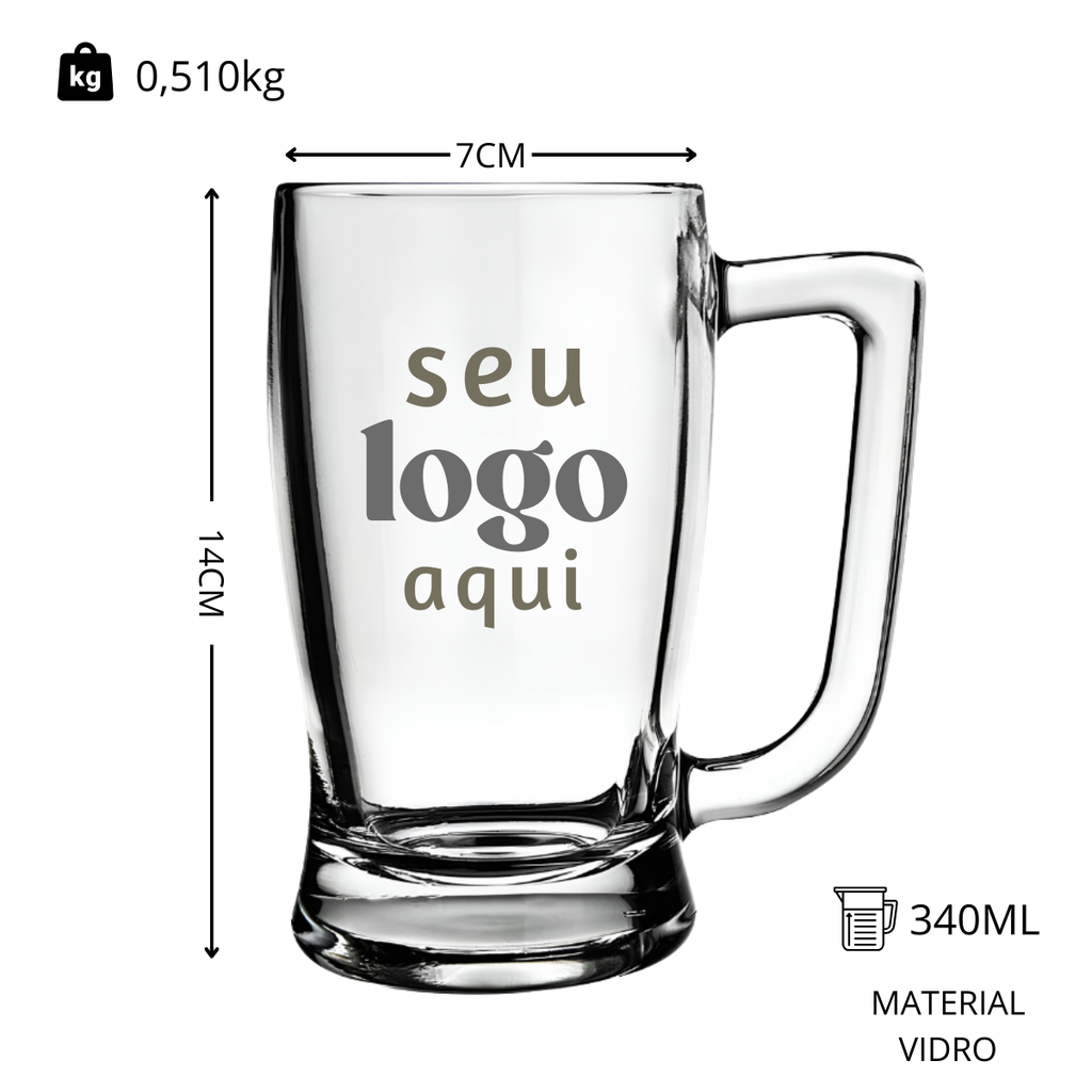 Kit 50 Caneca Chopp 340ml Personalizado