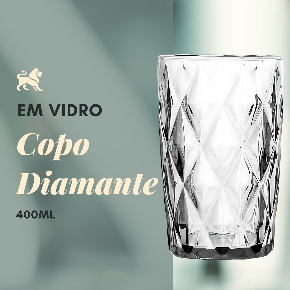 Copo Diamond 400ml de Vidro - A Gourmet