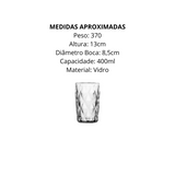 Copo Diamond 400ml de Vidro - A Gourmet
