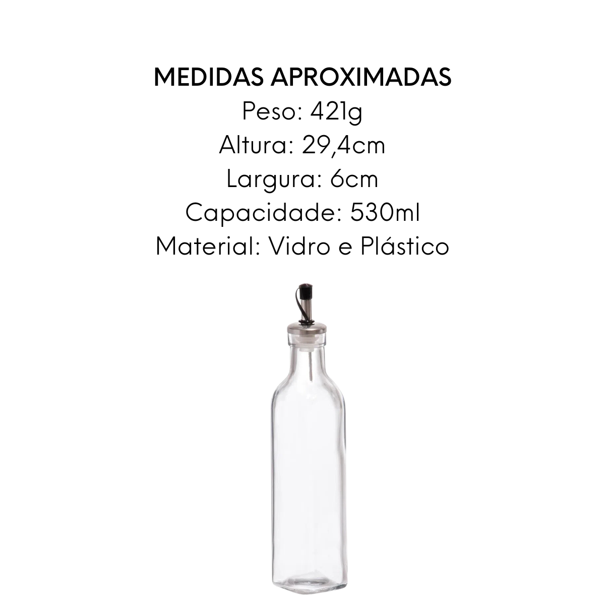 Galheteiro Firenze 530ml de Vidro Etilux