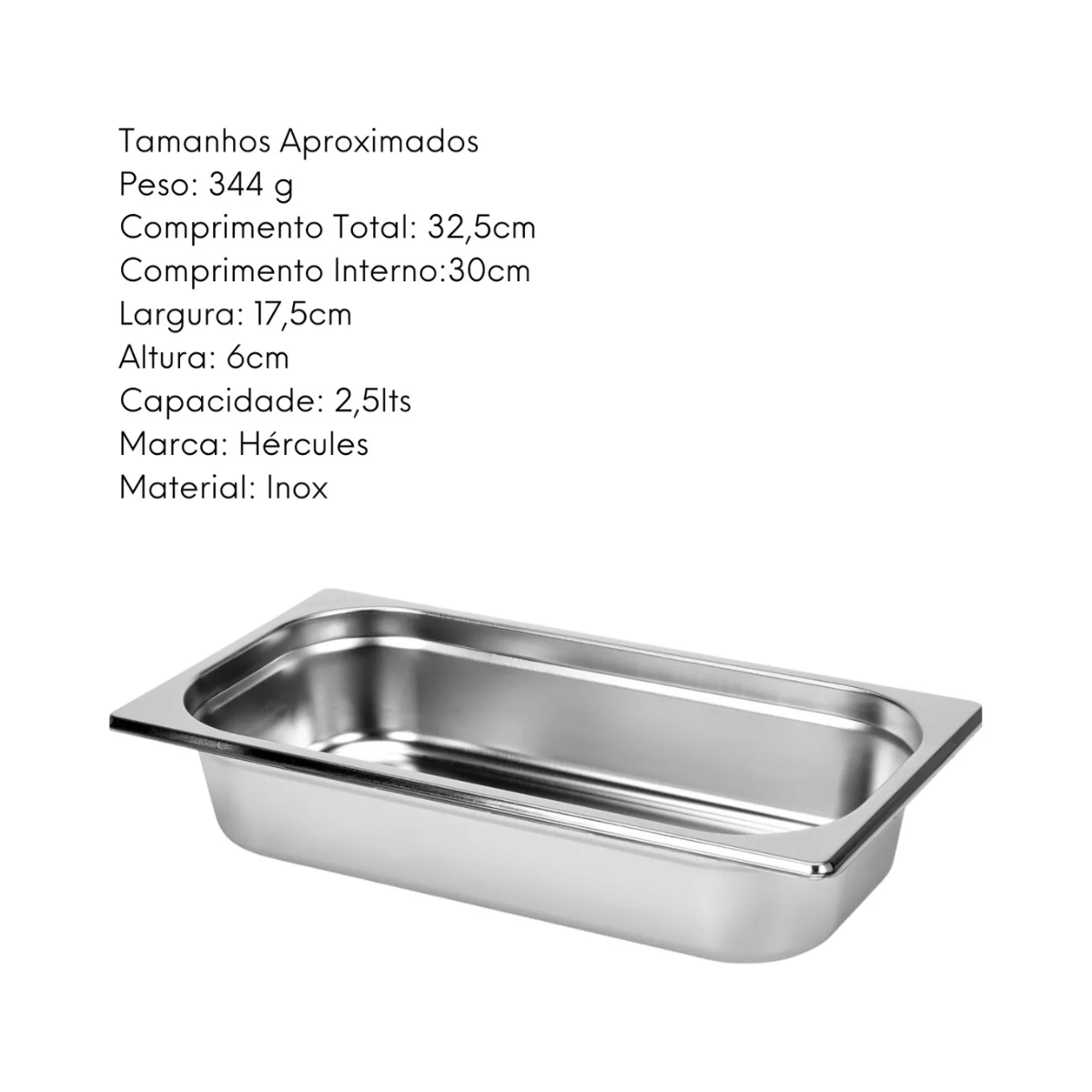 Cuba Gastronómica em Aço Inox 2,5L Hercules