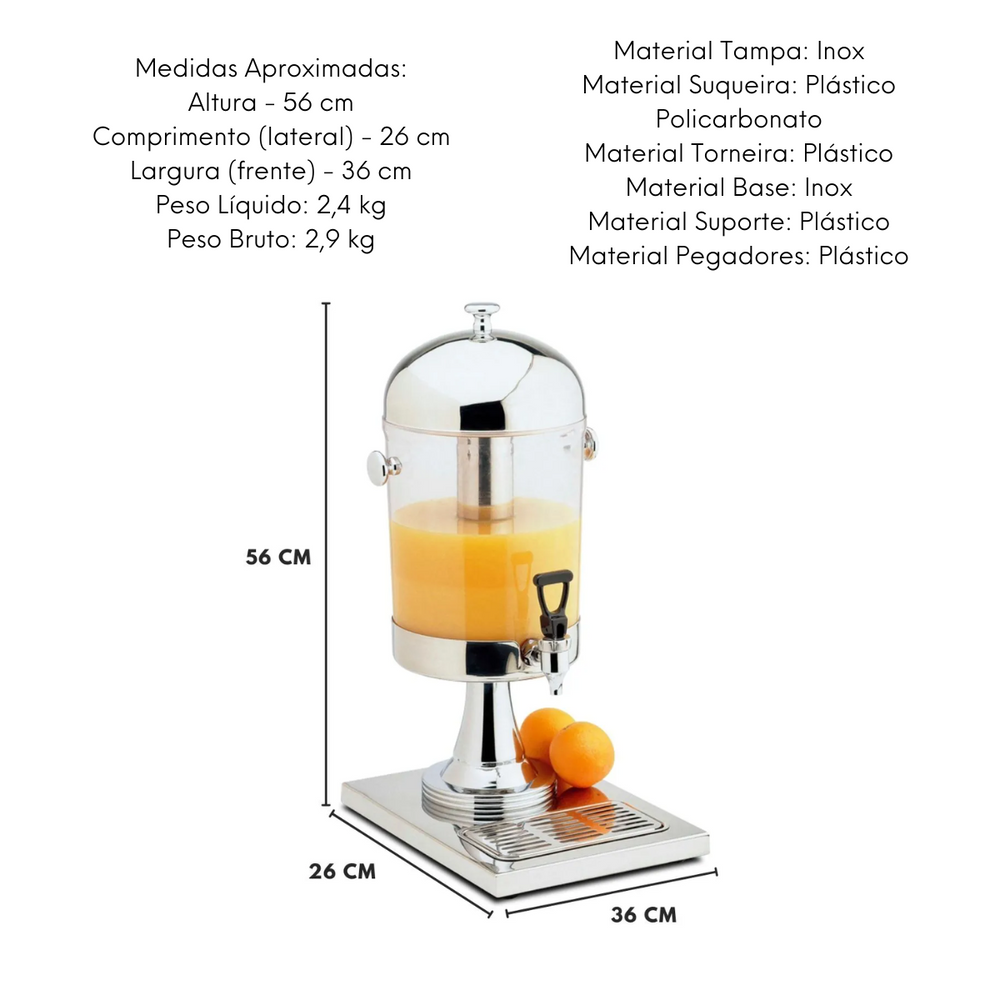 Suqueira Dispenser de Suco 8L GP