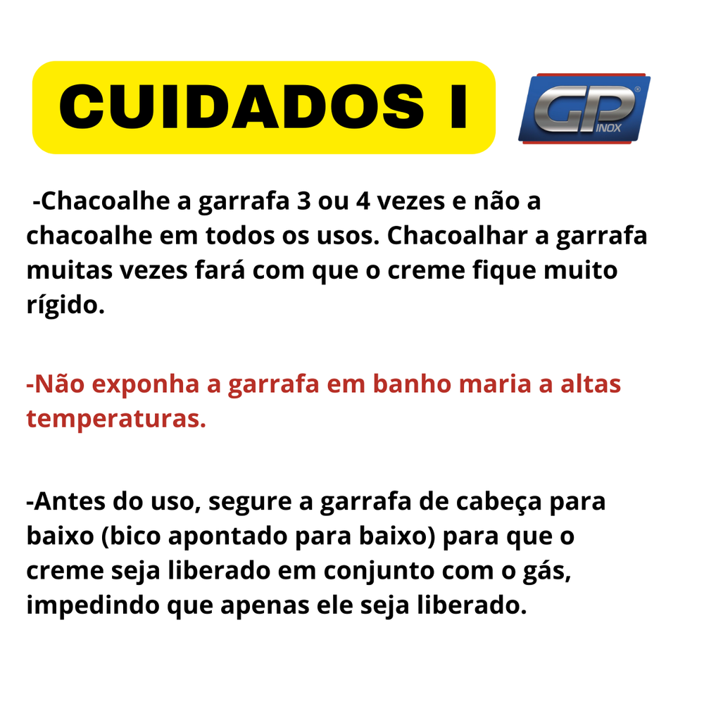 Garrafa Chantilly Com 3 Bicos 500ml - A Gourmet