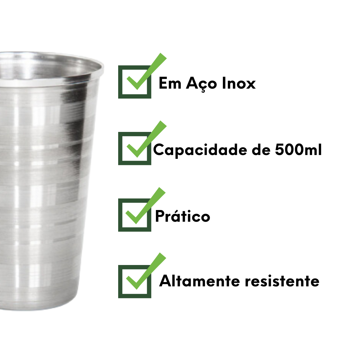 Copo em Aço Inox 500ml - A Gourmet