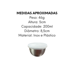 Mini Tigela em Aço Inox Redonda Com Tampa - A Gourmet