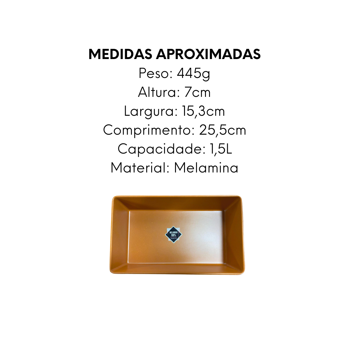 Travessa Buffet de Melamina 1/3 Terracota - A Gourmet