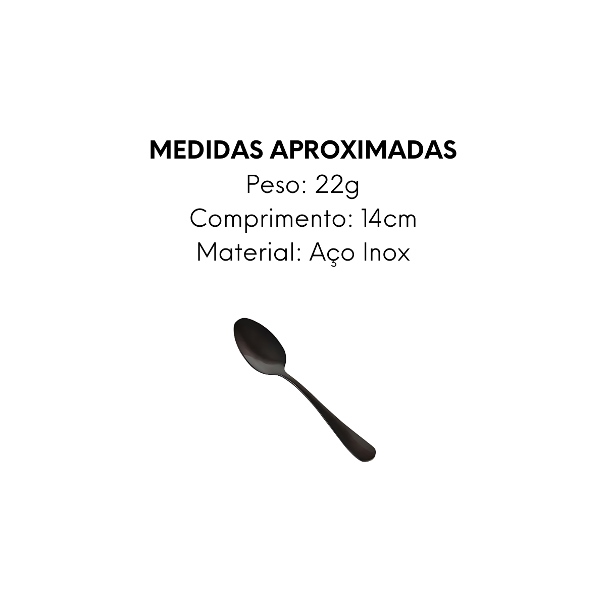 Colher de Chá Elite Preta - A Gourmet