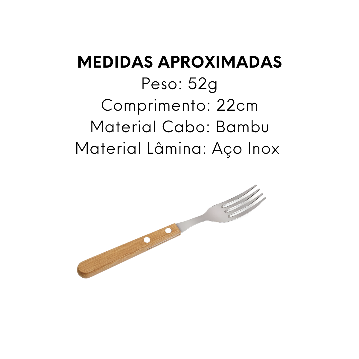 Garfo Steak Paixão Nacional Cabo de Bambu - A Gourmet