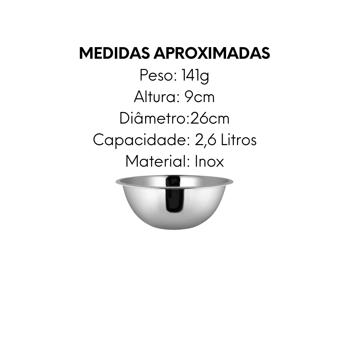 Tigela Bowl Fundo de Aço Inox - A Gourmet