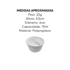 Ramequim Branco de Polipropileno 70ml - A Gourmet