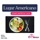 Lugar Americano Preto Couro Sintético - A Gourmet