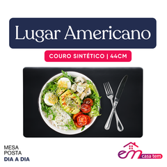 Lugar Americano Preto Couro Sintético - A Gourmet