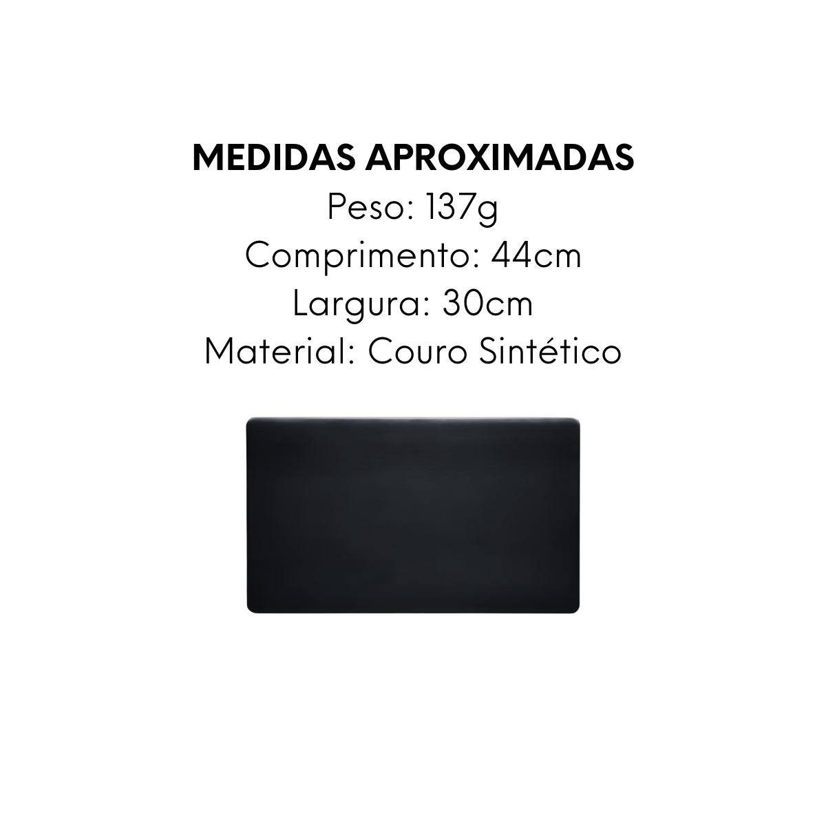 Lugar Americano Preto Couro Sintético - A Gourmet