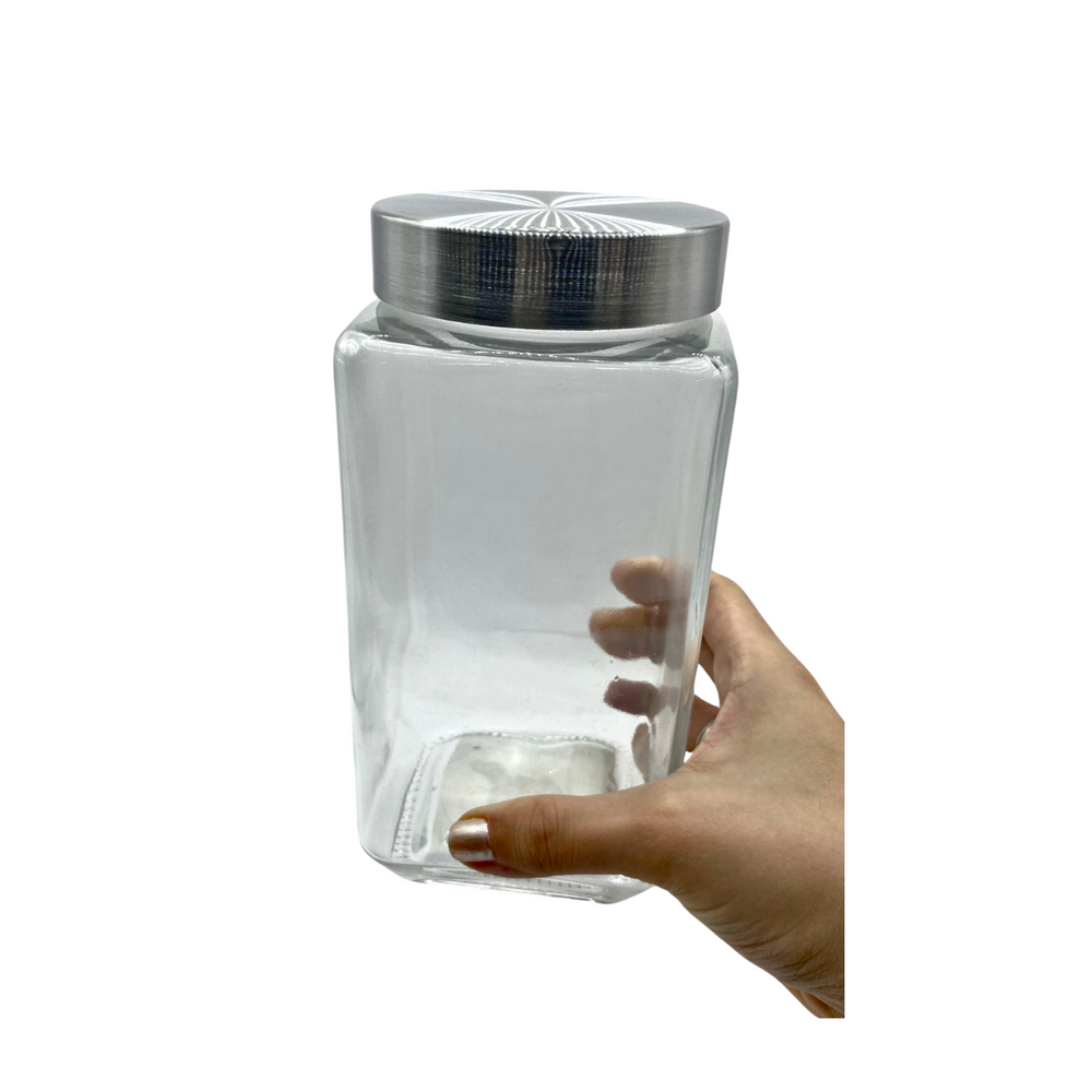 Pote de Vidro Quadrado 1,2L - A Gourmet