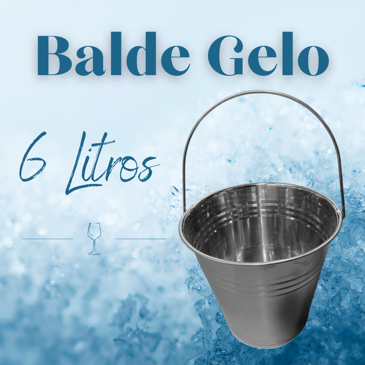 Balde de Gelo em Aço Inox 6L Com Alça unyhome