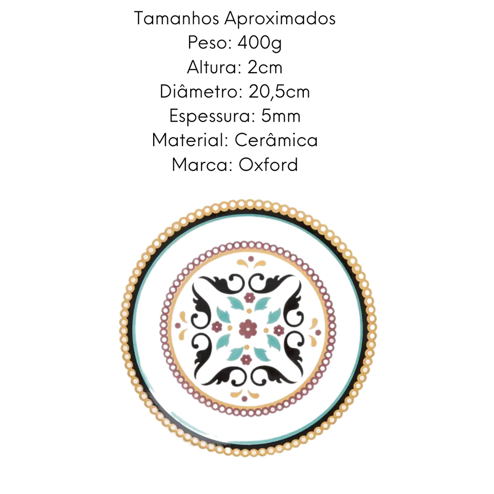 Jogo 16 Peças Porcelana Floreal Luiza em Cerâmica Oxford