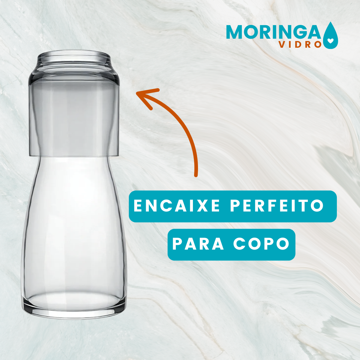 moringa de vidro com copo