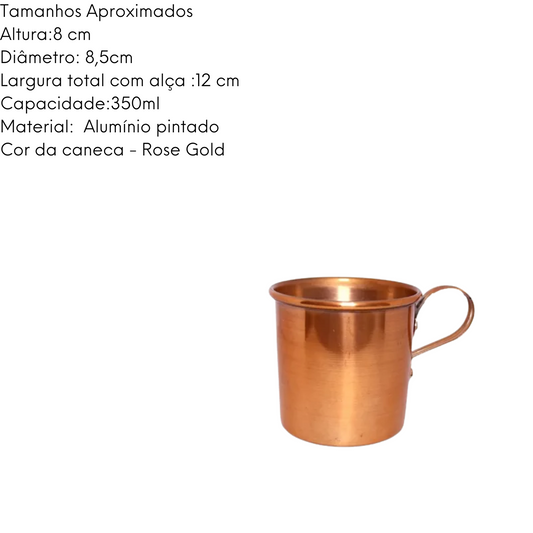 Caneca Rose Gold Classic em Aluminio Pintado