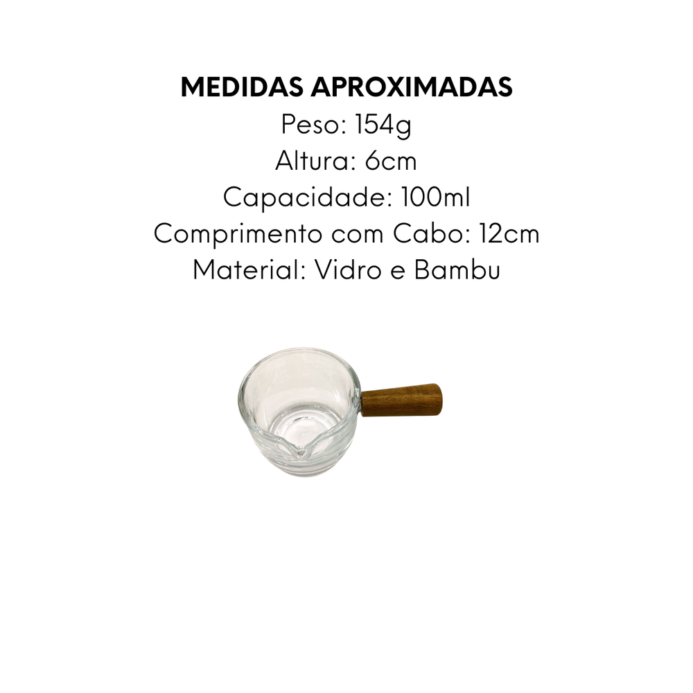 Molheira de Vidro Com Cabo Bambu - A Gourmet