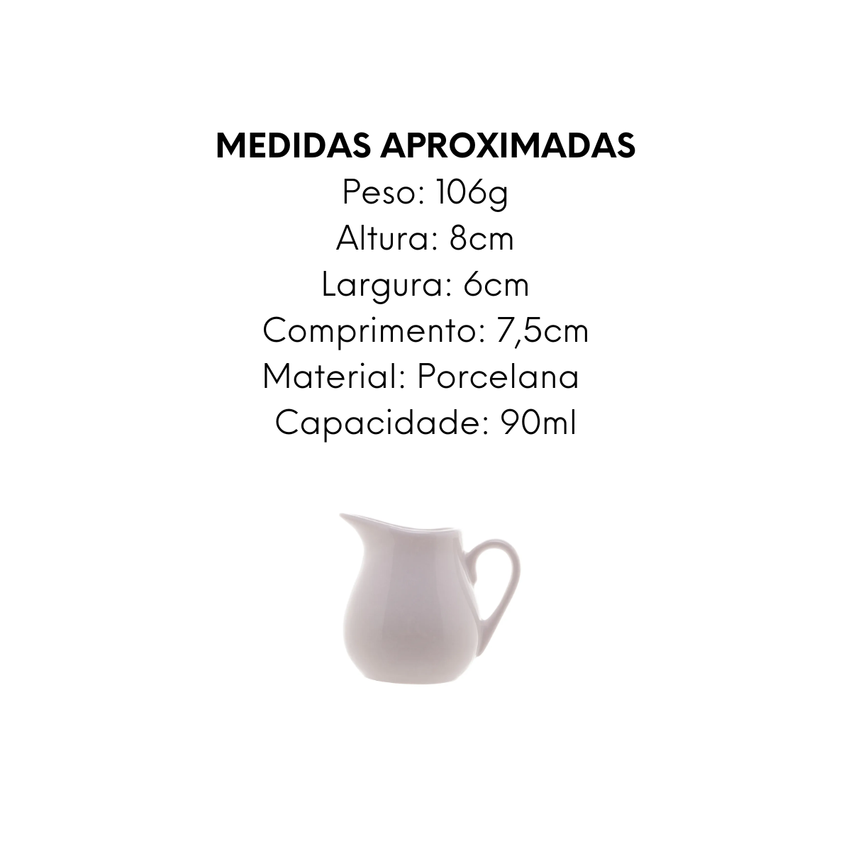 Leiteira de Porcelana 90ml - A Gourmet