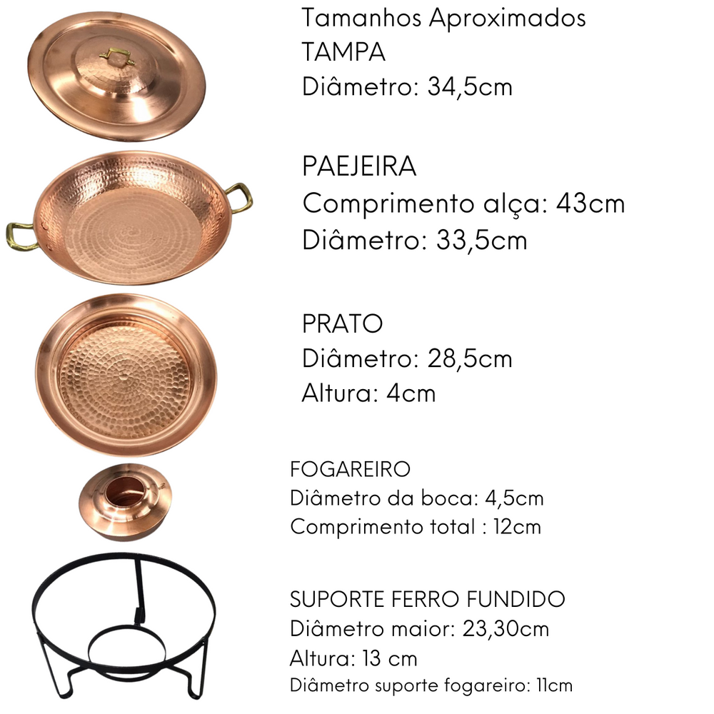 Rechaud Cobre N1 Com 5 Peças A Gourmet