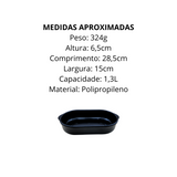 Assadeira Preta de Polipropileno 1,3L - A Gourmet