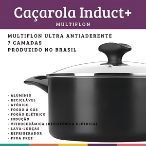 Caçarola N20 Induct+ Com Tampa em Vidro - A Gourmet
