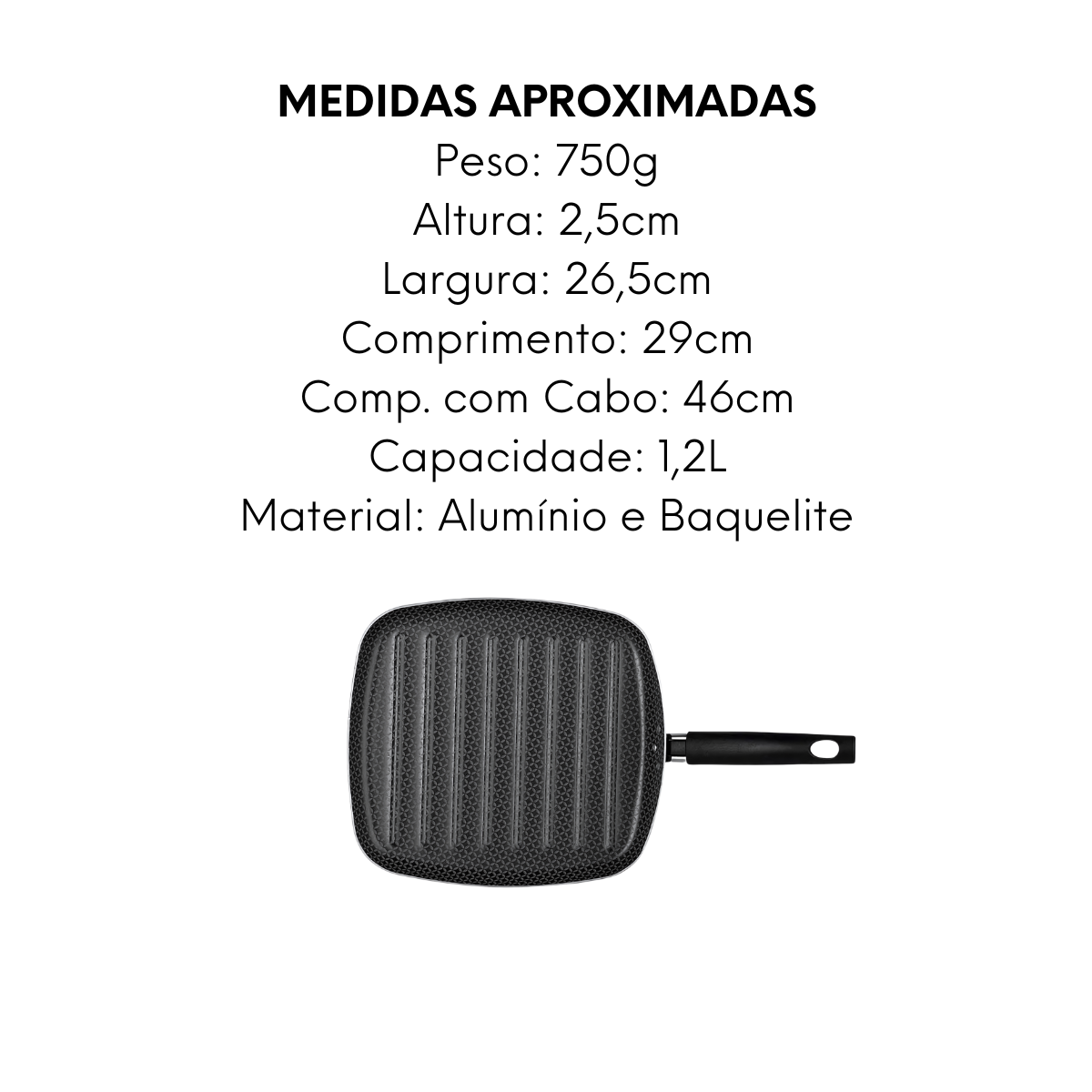 Bistequeira Quadrada Antiaderente - A Gourmet