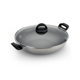 Panela Wok N32 Antiaderente de Aluminio Com Tampa Nacional