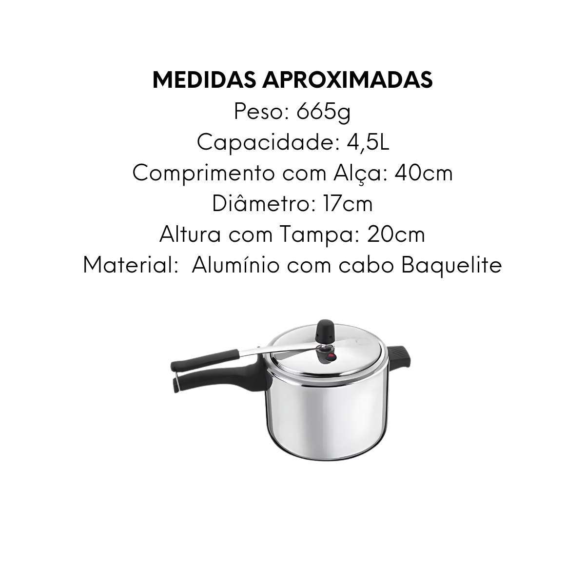 Panela de Pressão 4,5L Nacional - A Gourmet