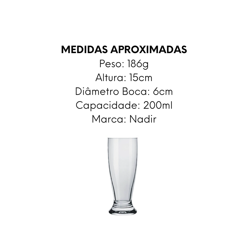 Copo de Vidro Chopp Munich 200ml Nadir