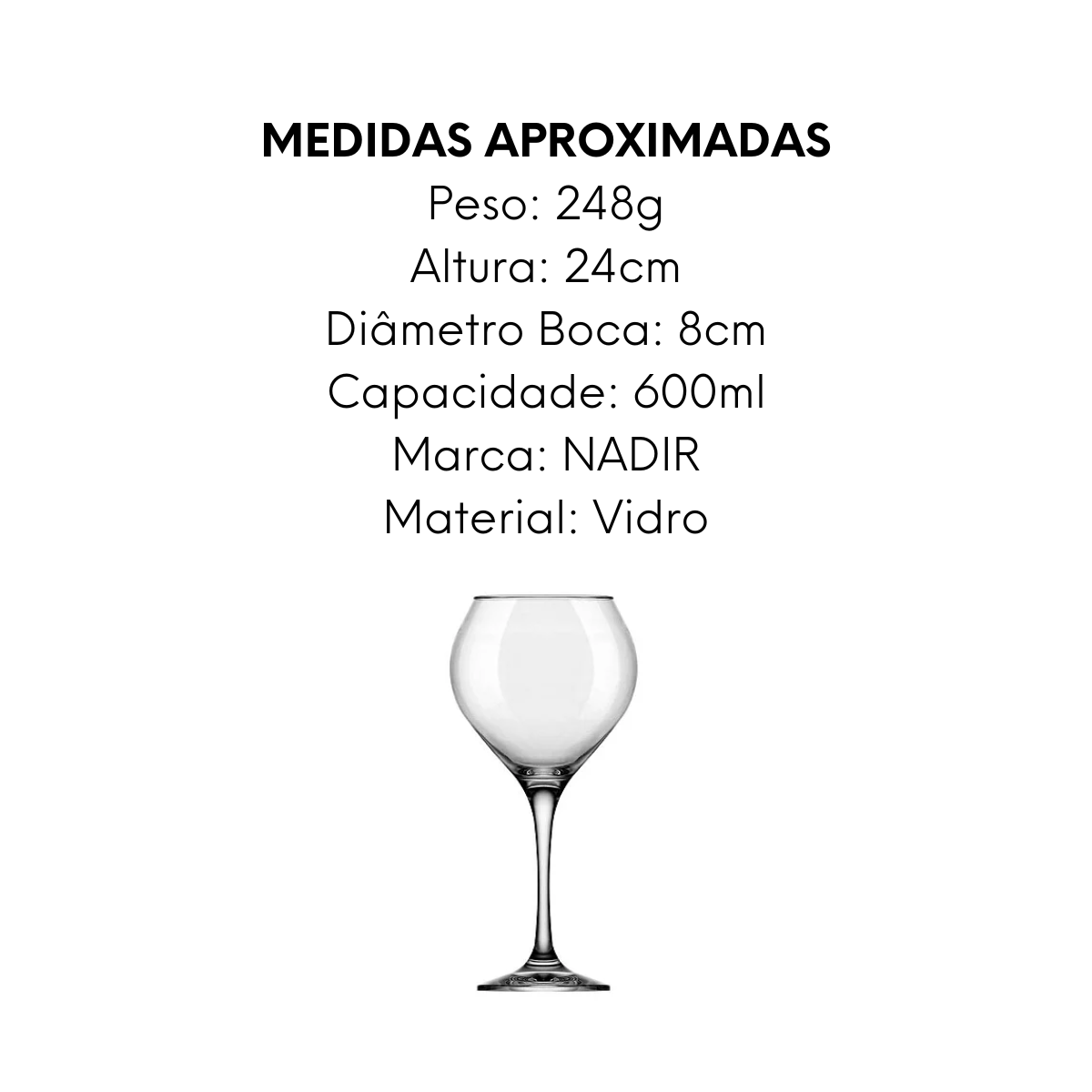 Taça Prestige de Vidro 600ml - A Gourmet