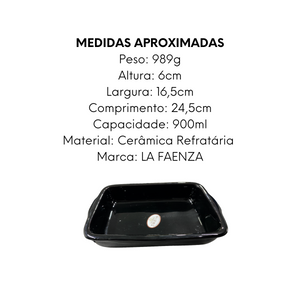 Assadeira Preta N2 Quadrada de Cerâmica - A Gourmet