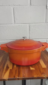 Panela Caçarola Cerâmica Antiaderente Laranja Le Cook 10,3l
