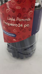 Conjunto faqueiro com pote 24peças azul