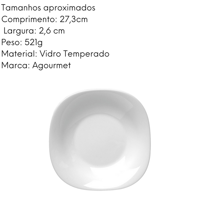 Prato Raso Quadrado Vidro Temperado Main Image