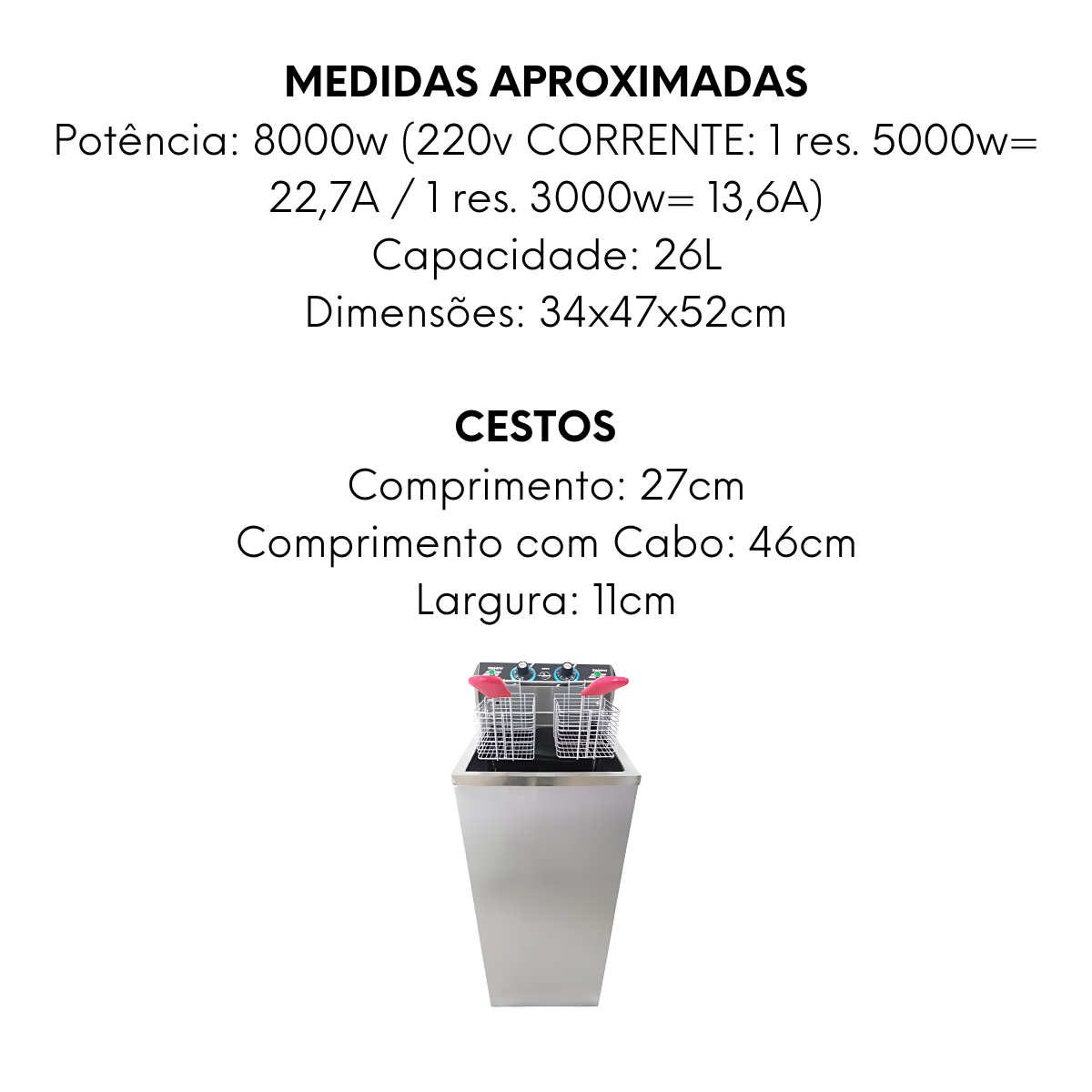 Fritadeira Elétrico Zona Fria 8000W/220V - A Gourmet