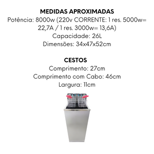 Fritadeira Elétrico Zona Fria 8000W/220V - A Gourmet