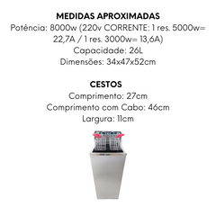 Fritadeira Elétrico Zona Fria 8000W/220V - A Gourmet