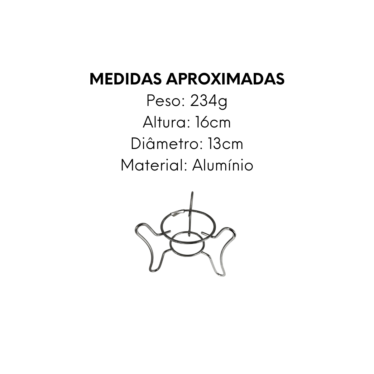 espiriteira suporte rechaud cromado